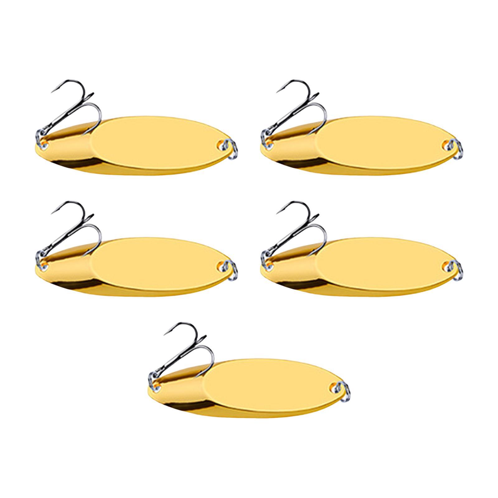 5 Pieces Fishing Spoons Lures Spinnerbaits Hooks Bass Baits and Lures