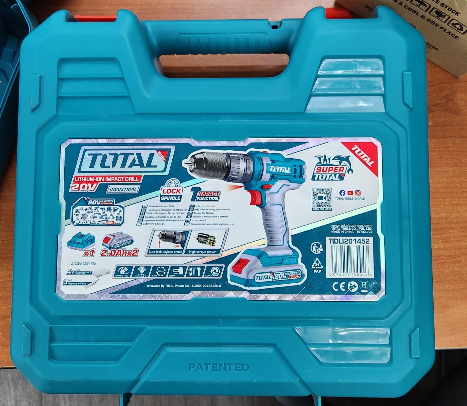 MÁY KHOAN BÚA DÙNG PIN 20V TOTAL TIDLI201452 - HÀNG CHÍNH HÃNG