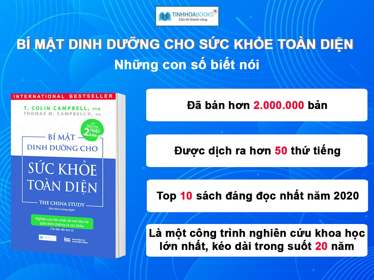 Bí Mật Dinh Dưỡng Cho Sức Khỏe Toàn Diện - The China Study _Tái bản năm 2024