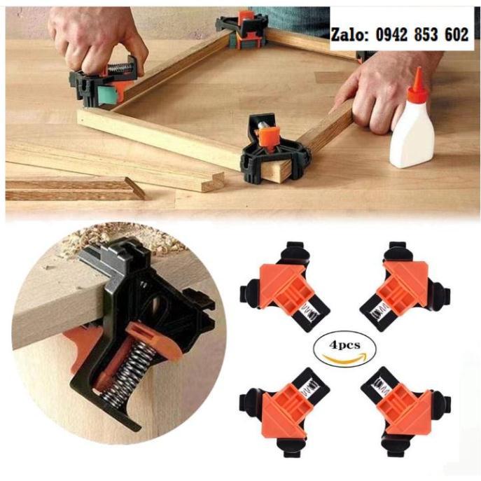 Bộ 4 cảo kẹp gỗ nhanh đa năng vam kẹp 90-60-120 độ kẹp góc vuông góc chữ T phiên bản mới