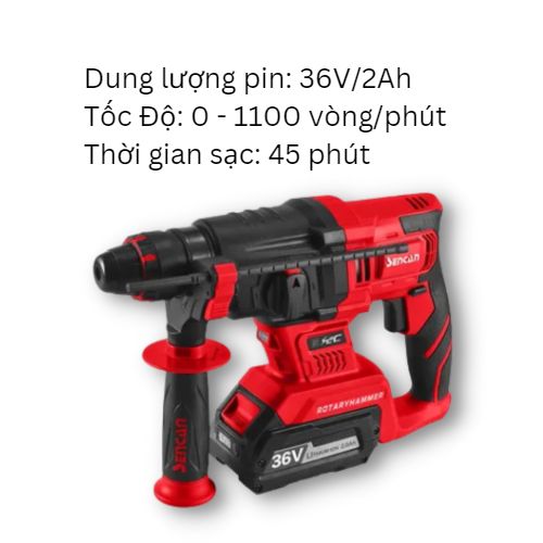 Máy khoan búa dùng pin Sencan D722801