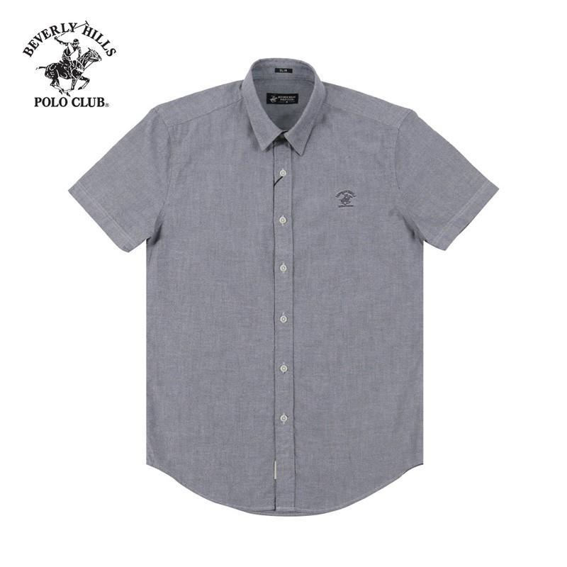 Áo sơ mi ngắn tay Nam Beverly Hills Polo Club Slimfit 100% cotton Đen CMSSS20TL007