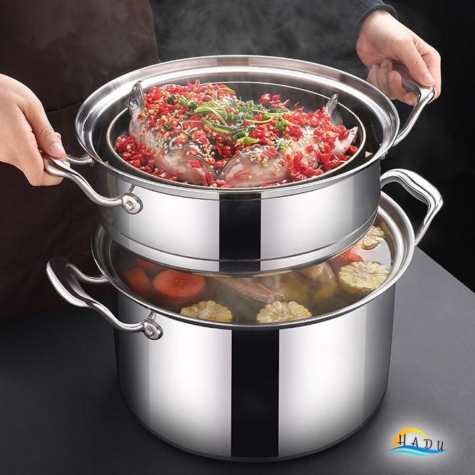 Nồi Hấp 2 Tầng 3 Tầng Inox Bánh Bao Bếp Từ Cao Cấp Đạt Chất Lượng Đức HADU