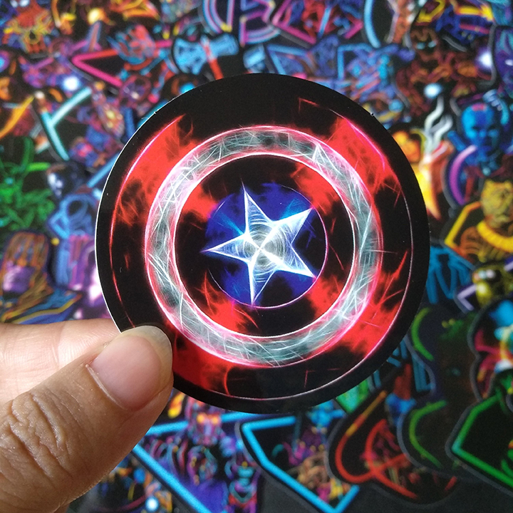 Bộ Sticker dán cao cấp chủ đề AVENGERS PHONG CÁCH ĐÈN NEON - Dùng dán Xe, dán mũ bảo hiểm, dán Laptop