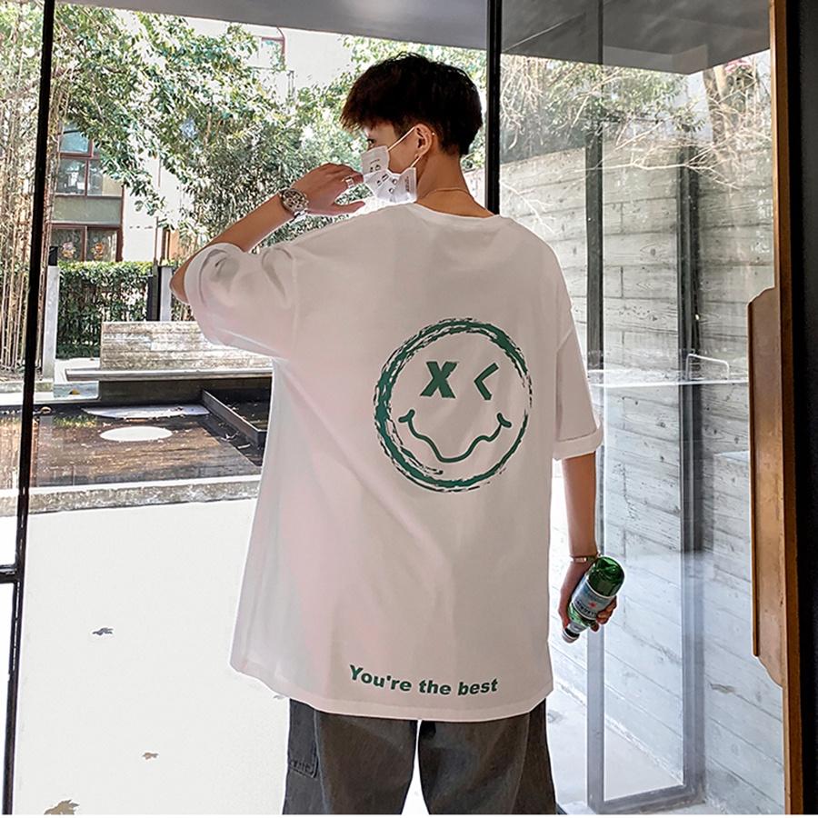 Áo thun Unisex Phong Boutique Mặt Cười VR phông tay lỡ nam nữ form rộng Oversize 3 màu