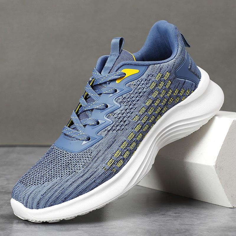 Giày nam chạy giày thoải mái giày thể thao nam xu hướng giày đi bộ nhẹ giày thể thao nam giới thở lượn Color: Blue Shoe Size: 45