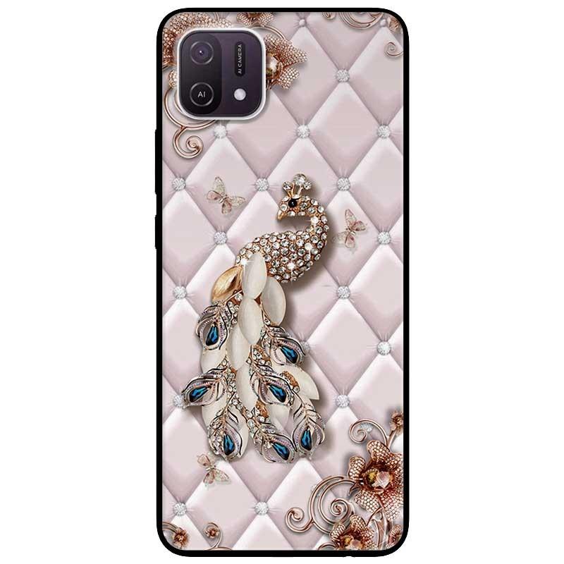 Ốp lưng dành cho Oppo A16K - Oppo A36 / A76 - Oppo Reno 7z 5G mẫu Chim Công Nền Da