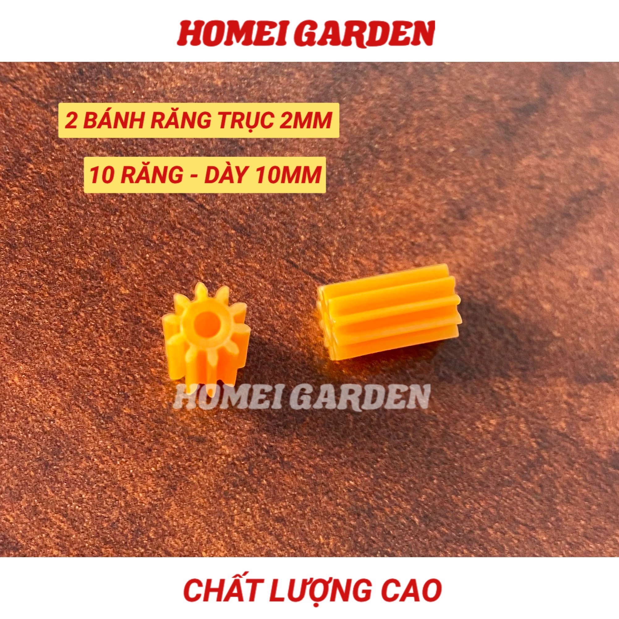 10 cái bánh răng nhựa mini 10 răng trục 2mm - HM0062