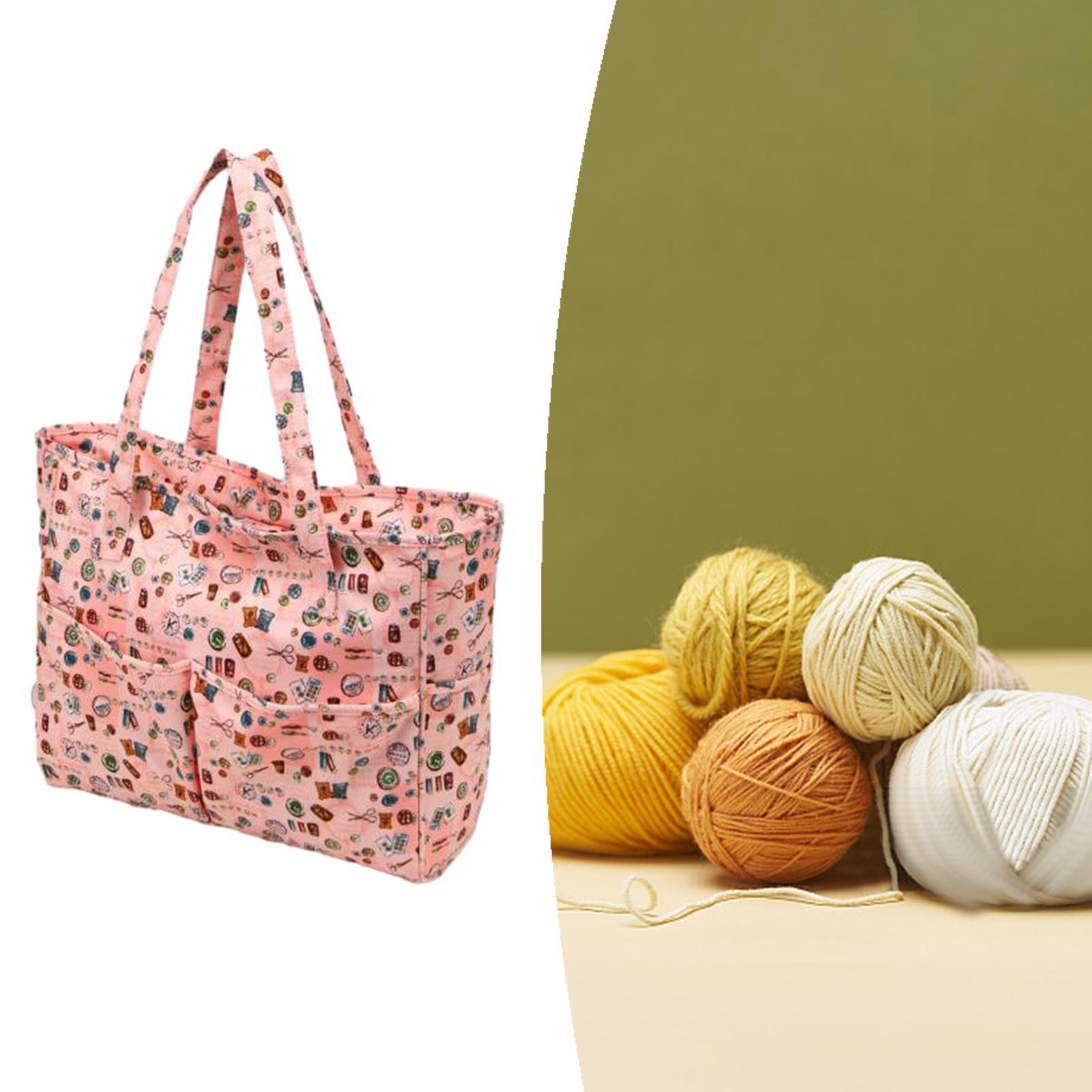 Knitting Bag Yarn Tote Crochet Supplies Large Capacity Sturdy Lightweight Multifunctional Knitting  Bag Crochet Bag for Home Traveling