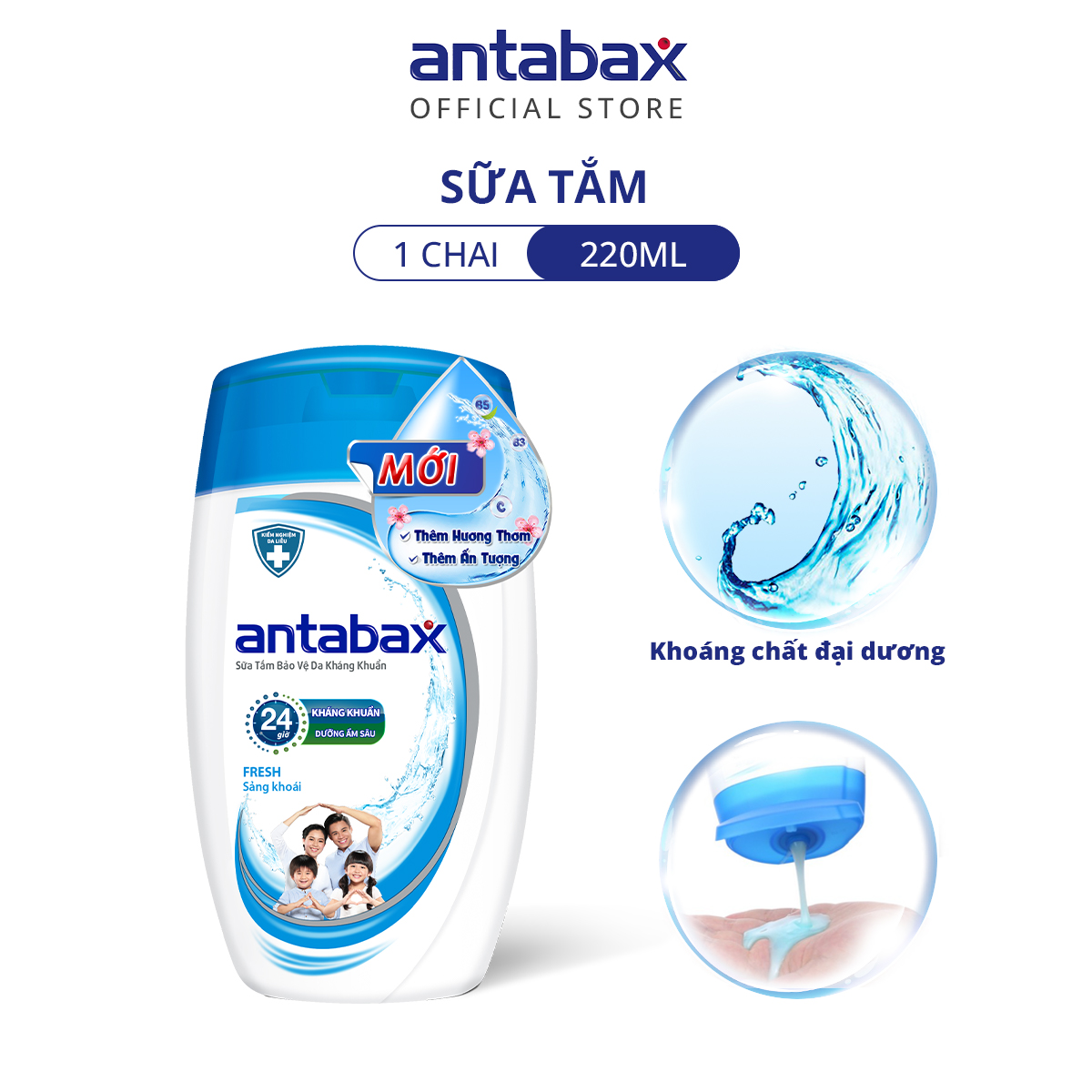 Sữa Tắm Bảo Vệ Da Kháng Khuẩn Antabax Fresh Sảng Khoái 220ml