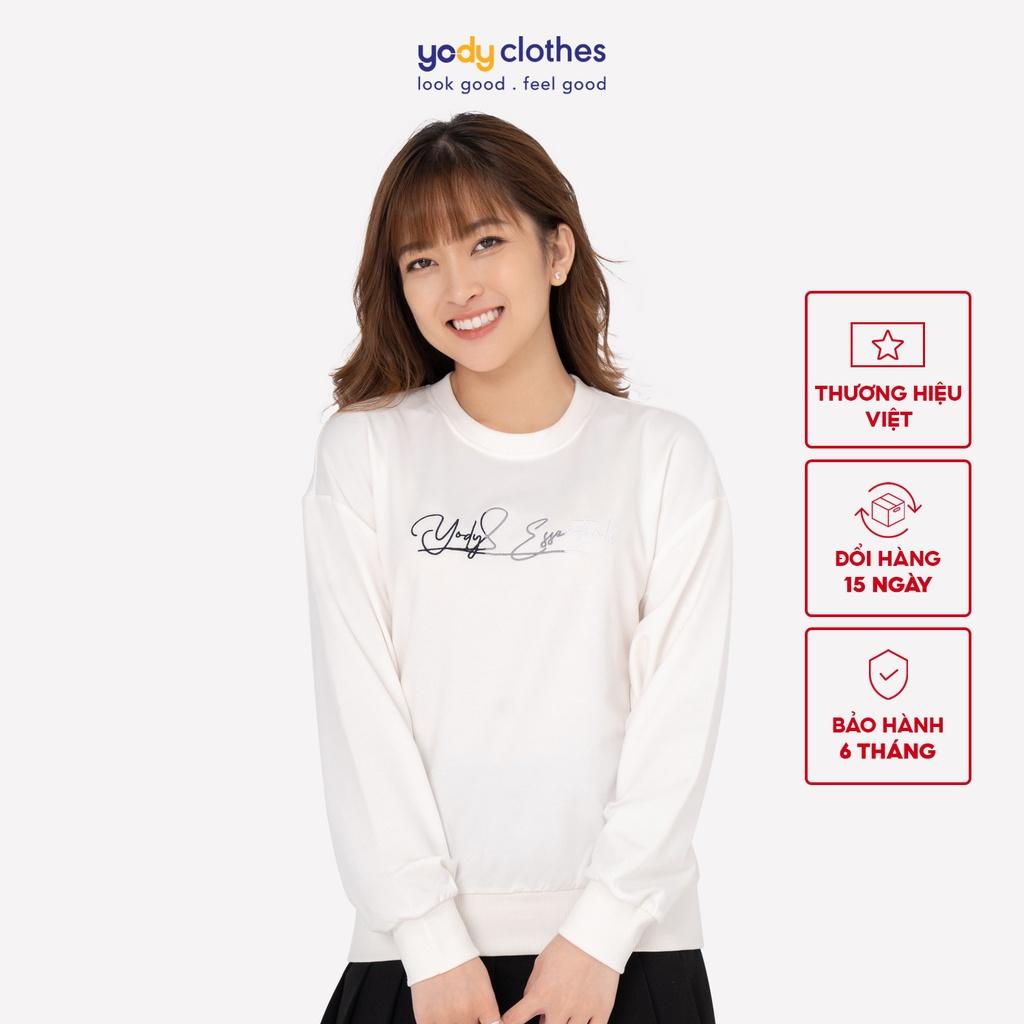 Áo hoodie thu đông YODY phom Sweater chất liệu nỉ thêu chữ siêu ấm ATN5024