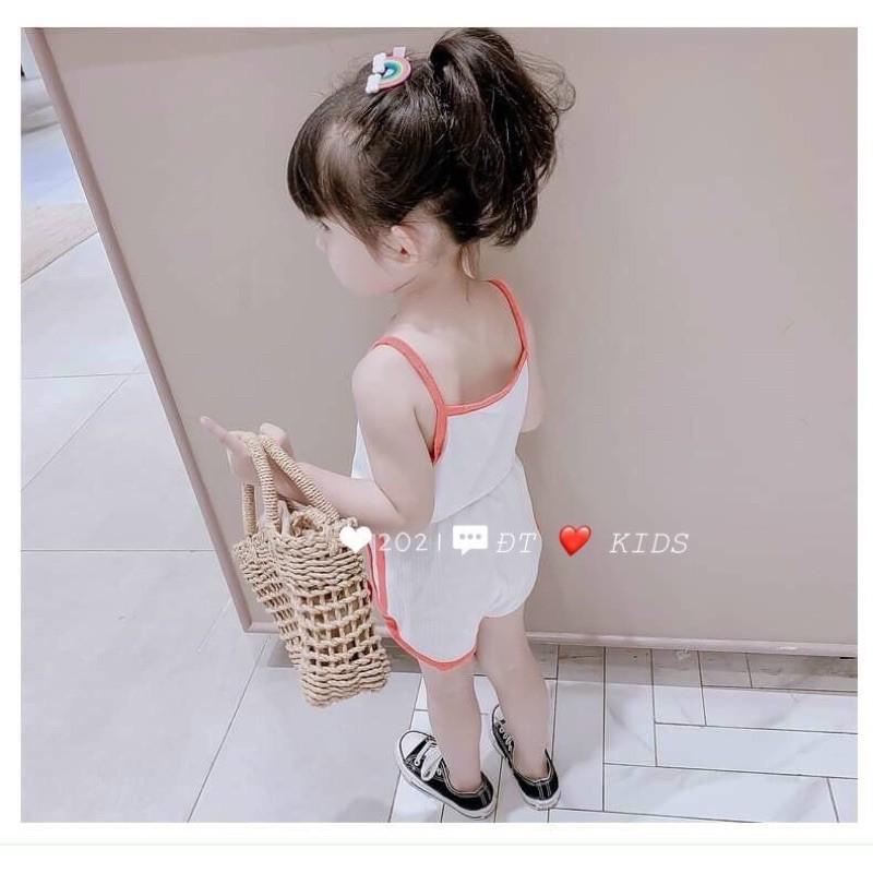 Bộ hai dây cotton 4 chiều hình cô gái cho bé gái từ 6-18kg