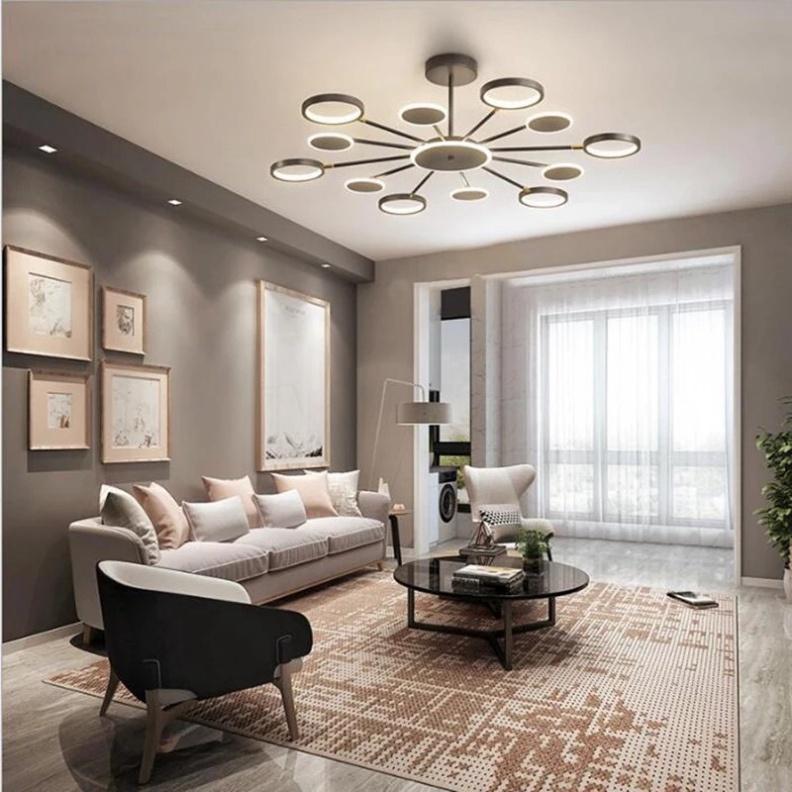 Đèn thả, ốp led cánh tay điều chỉnh linh hoạt màu vàng , màu đen, đèn trang trí hệ mặt trời