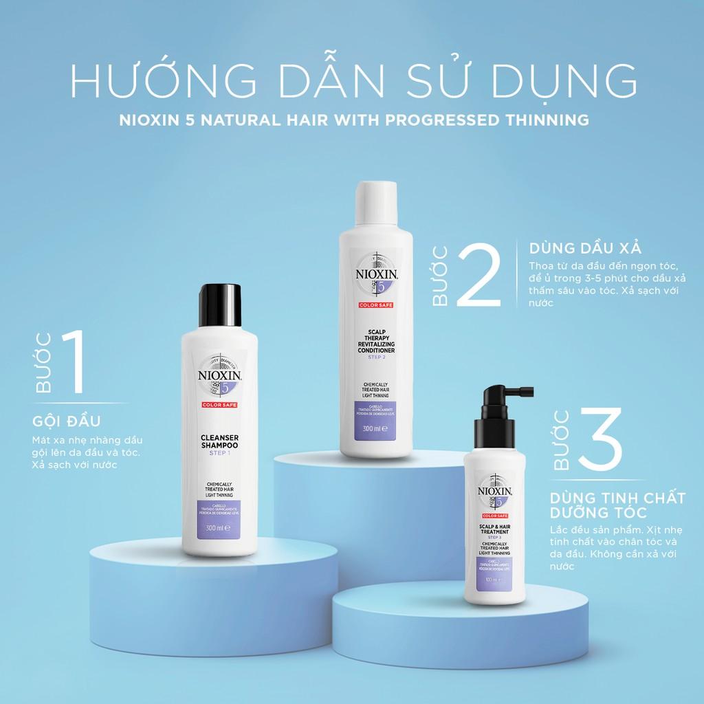 Bộ Chăm Sóc Tóc Nioxin 5 Dành Cho Tóc Tạo Kiểu, Thưa Mỏng, Rụng Nhẹ Bleached/Chemically Treated Hair With Light Thinning