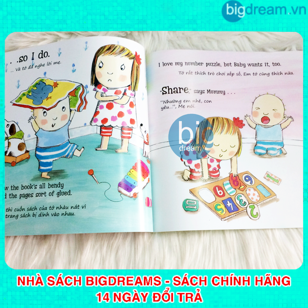 Song ngữ dành cho em bé lớn trong gia đình - Bé có em Tập làm anh chị (Bộ 3 quyển) Truyện kể cho bé trước giờ đi ngủ