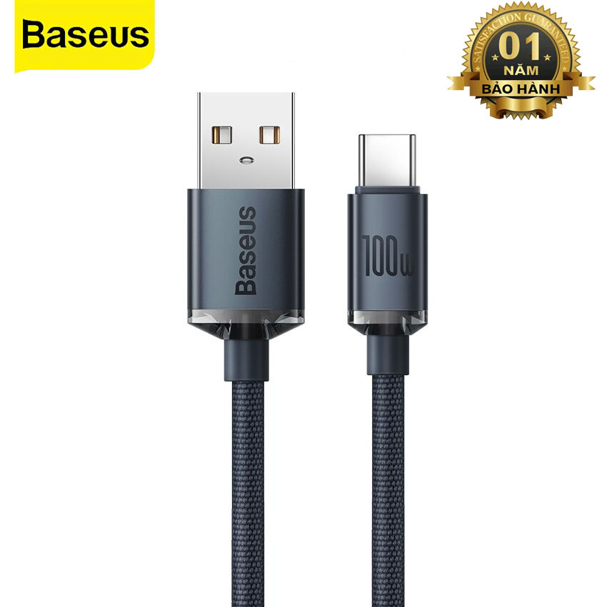 Cáp Sạc Siêu Nhanh Baseus Crystal Shine Series Fast Charging USB to Type-C 100W (Supercharge 5A & Data Cable) - Hàng Chính Hãng