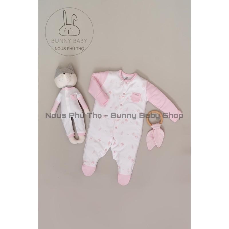 Bộ Nous bodysuit Newborn cho bé sơ sinh kẻ vàng, kẻ xanh lá, xanh gấu