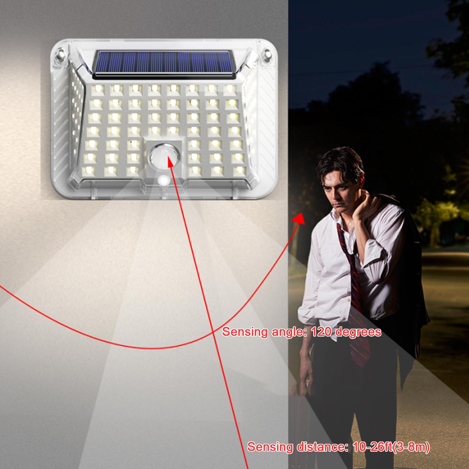Đèn Led năng lượng mặt trời, không dây, cảm biến chuyển động năng lượng mặt trời với 3 chế độ, chiếu sáng góc rộng 120 ° Chống thấm nước