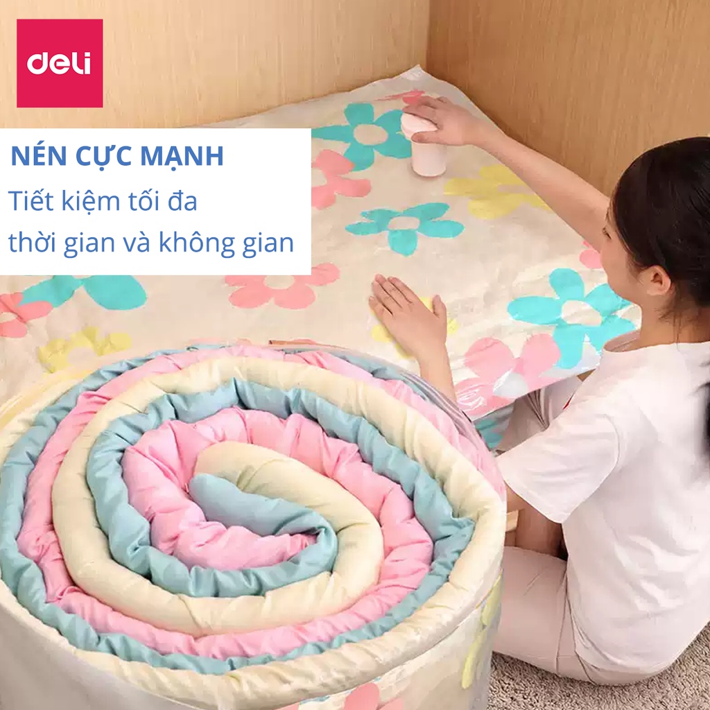 Túi Hút Chân Không Đựng Quần Áo, Chăn Ga Gối, Thú Bông Deli - Loại Dày Cao Cấp, Nhiều Hoạ Tiết, Bảo Vệ Quần Áo, Chăn Ga Khỏi Ẩm, Nấm Mốc, Chống Nước Tuyệt Đối