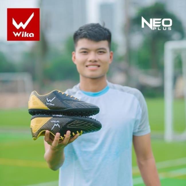 Free Ship - Giày đá bóng nam Wika Neo Plus chính hãng chất liệu da PU cao cấp, khâu toàn bộ đế, đinh TF chống trơn trượt