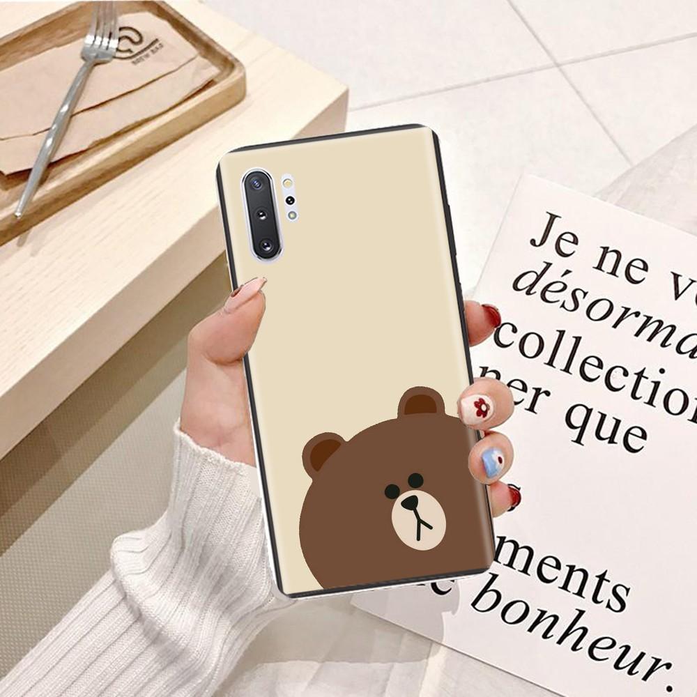Ốp lưng dành cho điện thoại Samsung S10 Viền dẻo TPU hình Gấu Nâu Cute