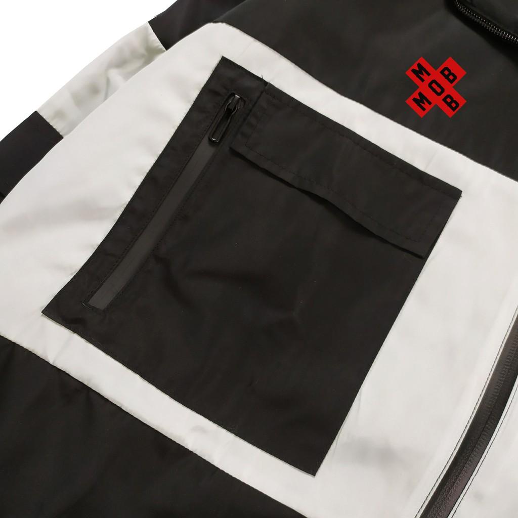 Áo khoác gió 2 lớp - Áo khoác dù unisex - Màu đen