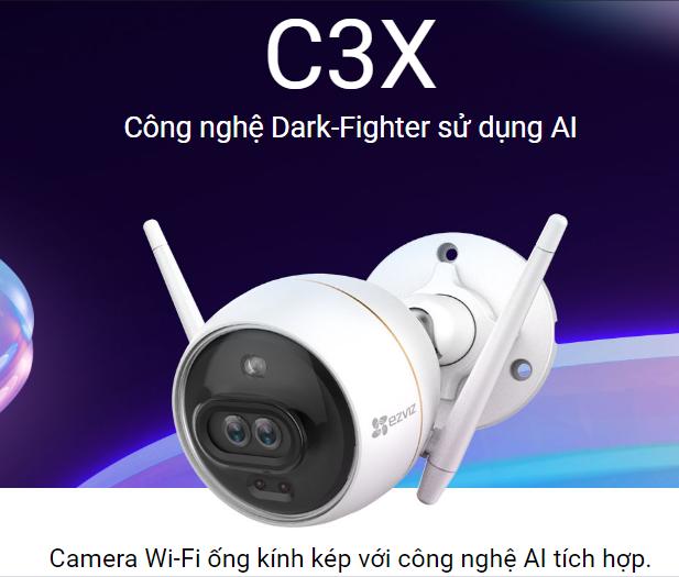 Camera Ip Wifi Ngoài Trời Tích Hợp Ai Ezviz C3X Full HD 1080P- Hỗ Trợ Báo Động - Hàng Chính Hãng