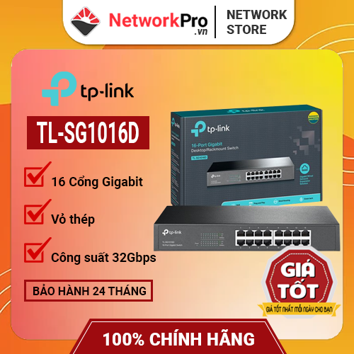 Switch TP-Link TL-SG1016D 16 Port Gigabit Hàng Chính Hãng