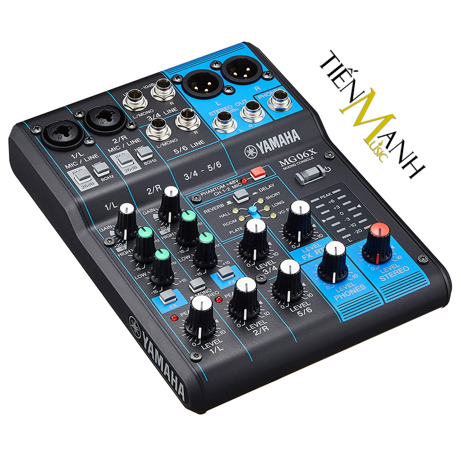 Bàn Trộn Yamaha MG06X Mixer Mini 6 Input Compact Stereo Mixing Console MG06 Phòng Thu Studio Mix MG6 Hàng Chính Hãng - Kèm Móng Gẩy DreamMaker