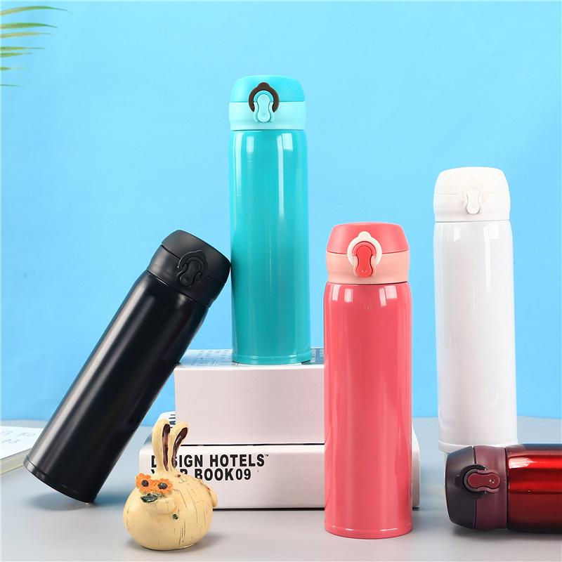 Chống Rò Rỉ Inox Giữ Nhiệt Di Động Ngoài Trời Du Lịch Đi Bộ Đường Dài Công Sở Nhiệt Cốc Cà Phê Trà Giữ Nhiệt Bình Sữa Kid Hút Chân Không 500ML