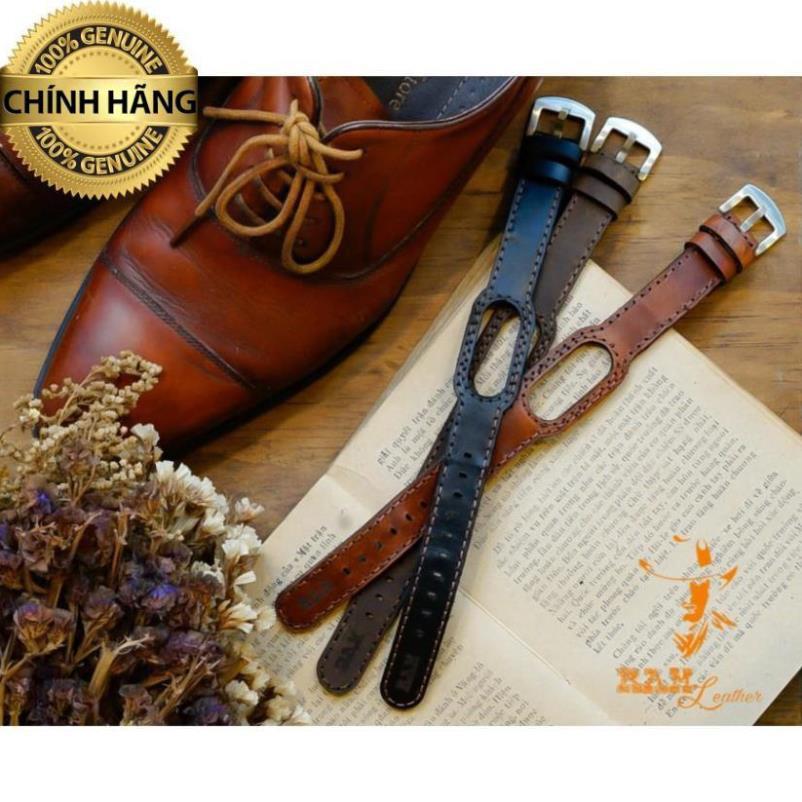 DÂY DÀNH CHO MIBAND 4 / 3 DA BÒ NÂU ĐỎ - RAM Leather chính hãng