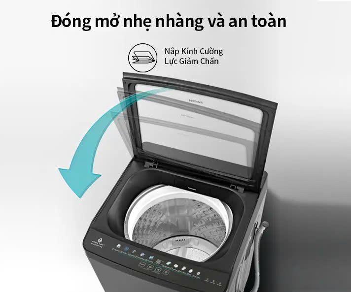 Máy Giặt Hisense 13kg WTJH1313UB Giặt thông minh AI tiết kiệm điện và nước, bảo hành 2 năm - HÀNG CHÍNH HÃNG