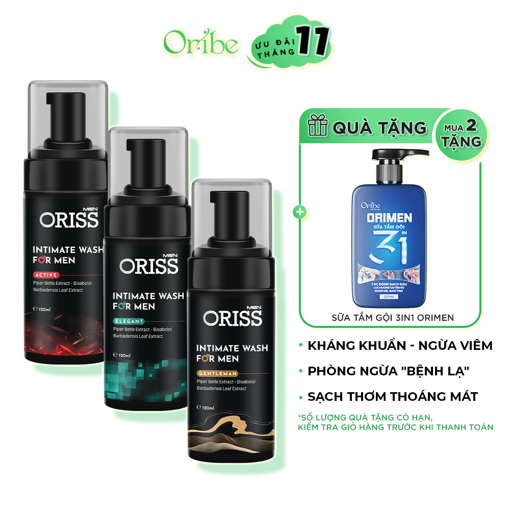 Bọt Vệ Sinh Nam Dung Dịch Vệ Sinh Nam Oriss Men Mùi Nam Tính Lưu Hương An Toàn Dịu Nhẹ Không Gây Khô Rát Kích Ứng Cho Da