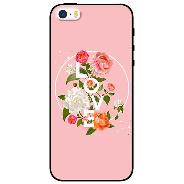 Ốp lưng in cho Iphone 5/5s/5se Mẫu LOVE Hoa