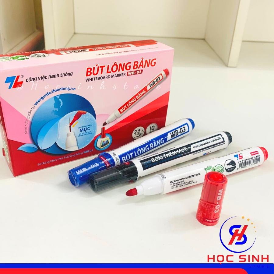 Bút Lông Bảng Thiên Long WB-03 Có Thể Bơm Mực, Mực Bôi Được