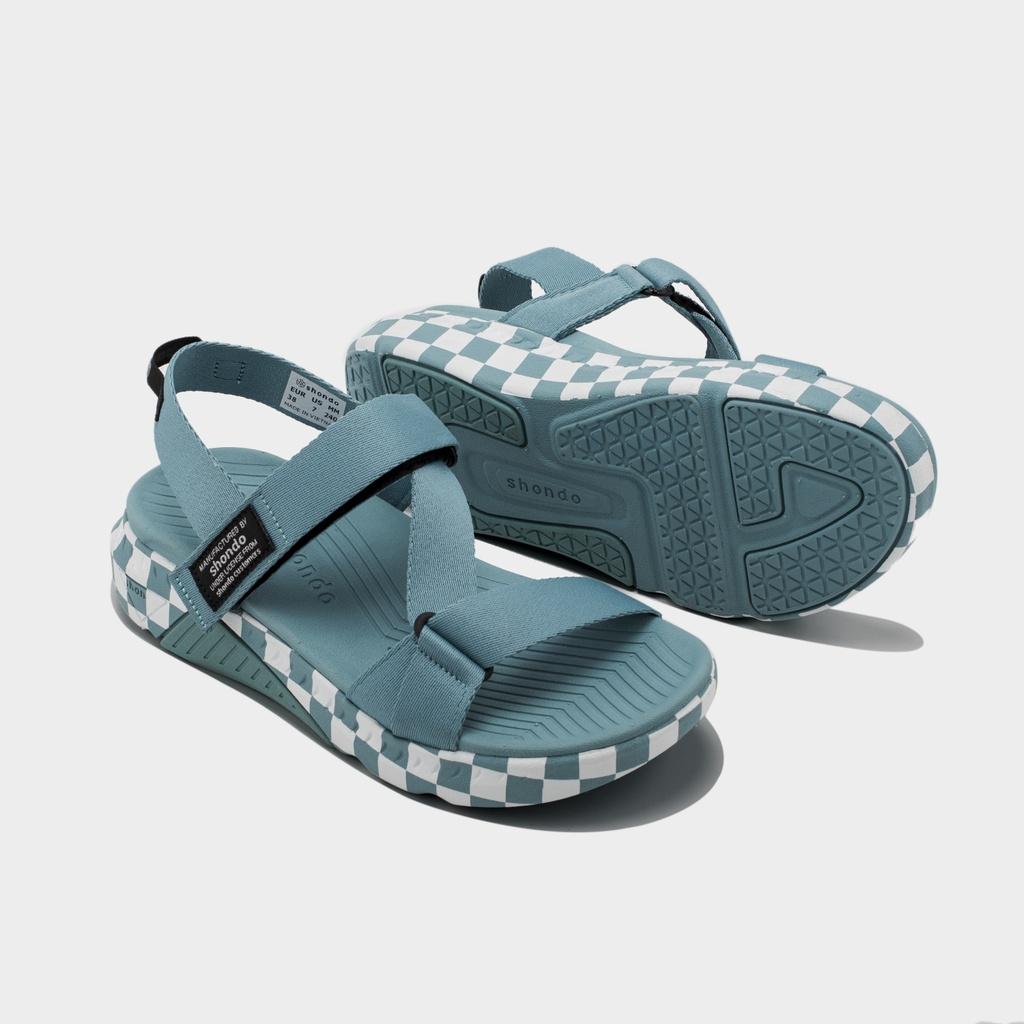 Giày Sandals SHONDO Unisex F7 Racing caro xanh F7C3232