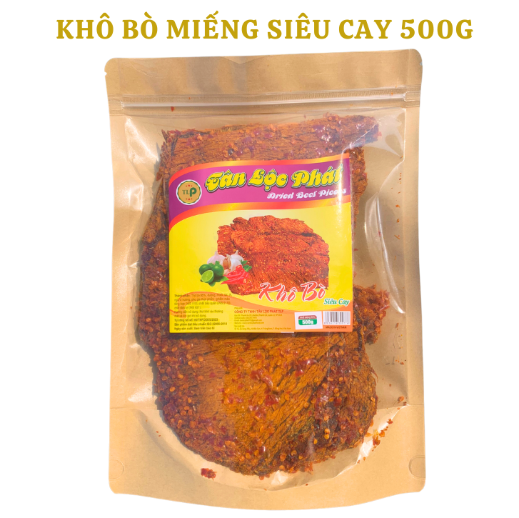 KHÔ BÒ MIẾNG SIÊU CAY TÂN LỘC PHÁT - BỊCH 500G