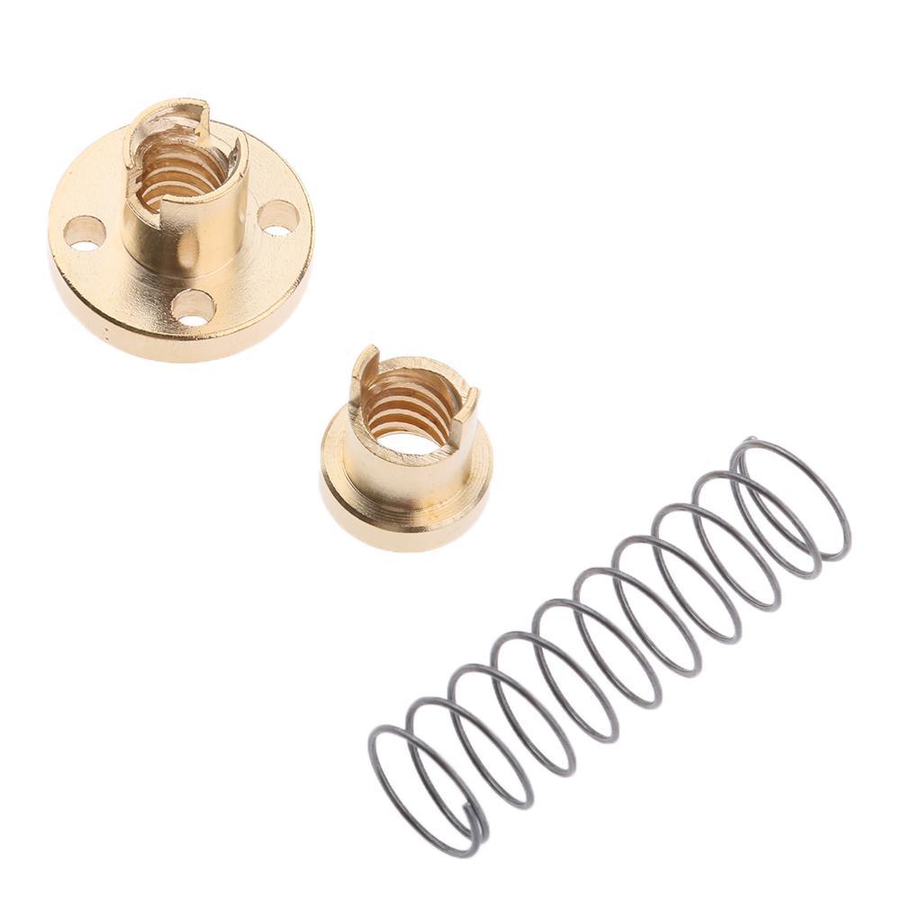 2x 8mm T8 Anti-Backlash Spring Loaded Nut Threaded Rod Screw