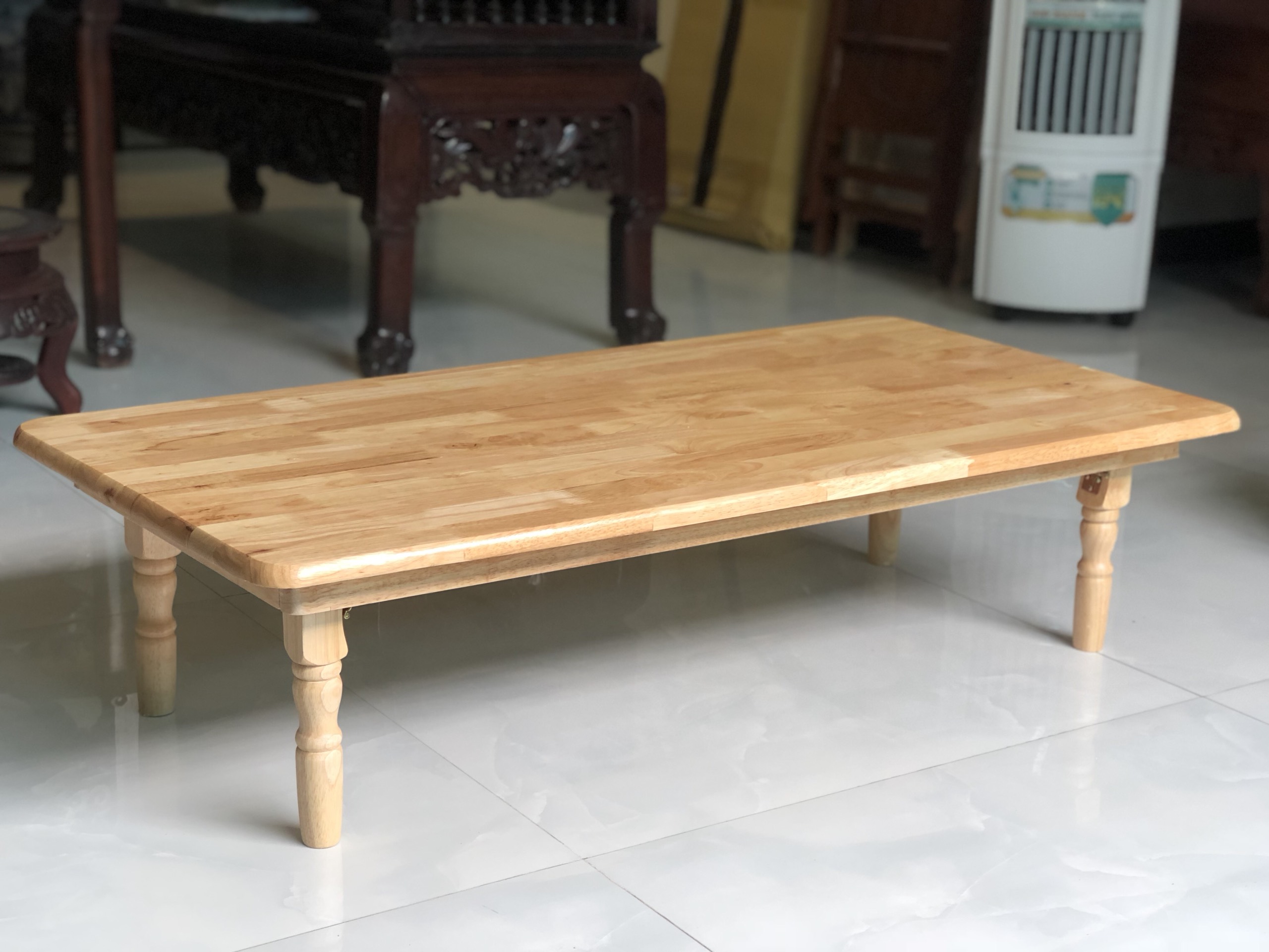 Bàn trà kiểu Nhật gỗ tự nhiên VIMOS ,xếp gọn dễ dàng, size 60 x 120 x cao 30cm