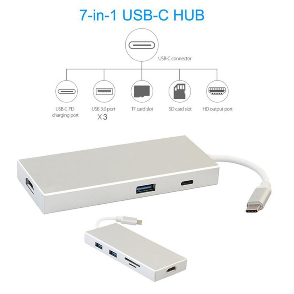 Type-C USB 3.1 to HDMI USB 3.0 HUB Card Reader & Charging for MacBook Pro
