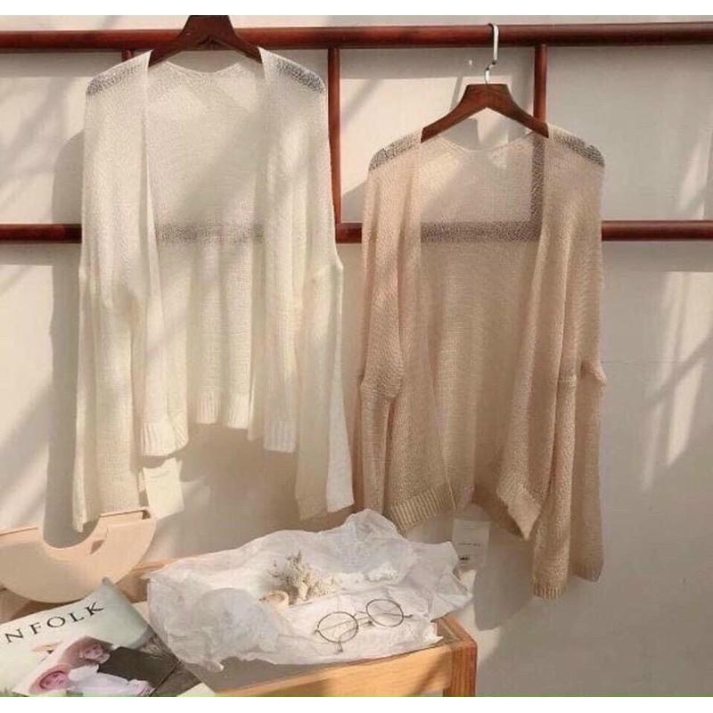 áo khoác cardigan len mỏng quảng chậu from rộng siêu xinh