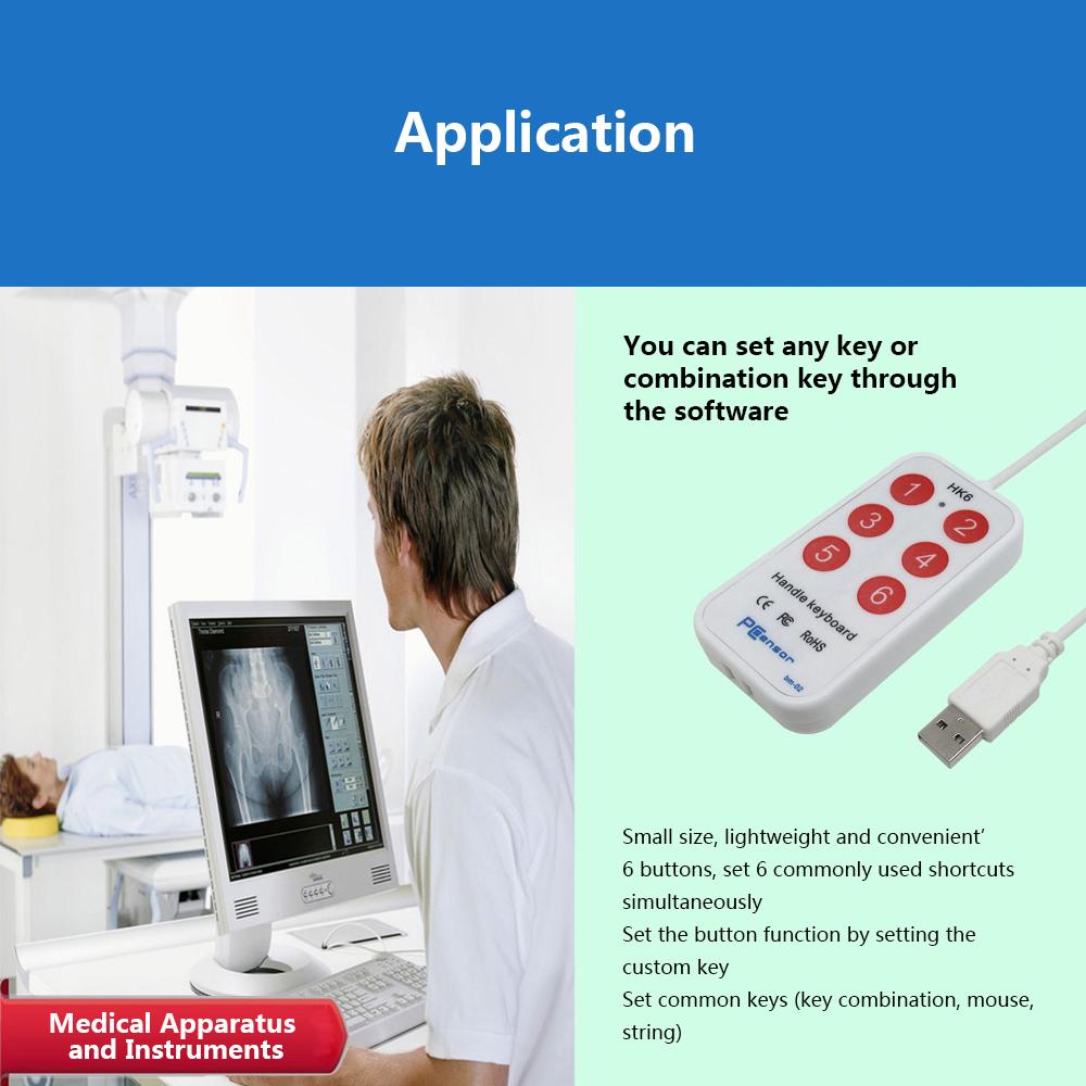Bàn phím tay cầm HK_6 USB,6 phím tắt tùy chỉnh,Đa phương tiện