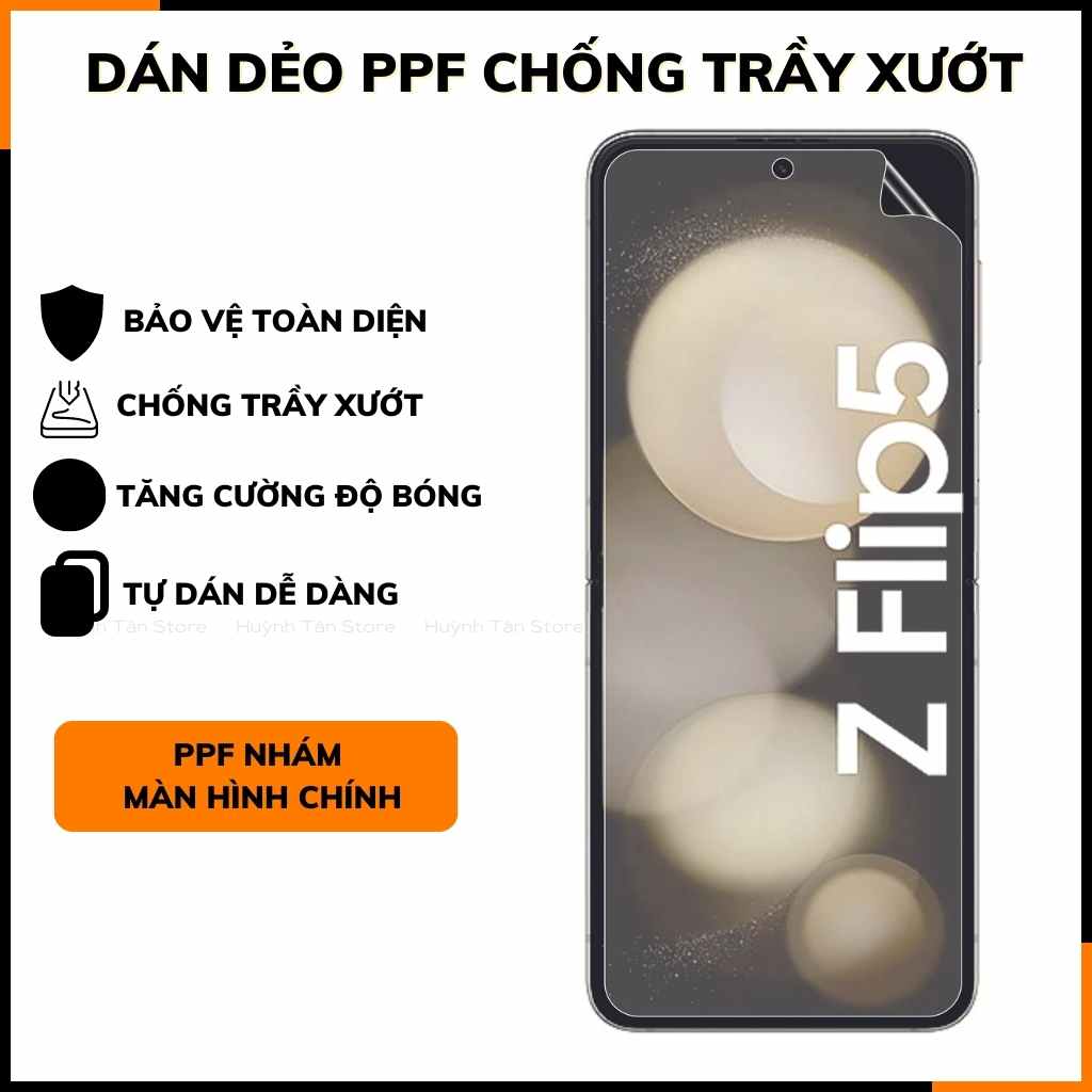 Dán màn hình z flip 5 dẻo PPF trong suốt hoặc nhám bảo vệ màn hình chống vân tay mua 1 tặng 1 huỳnh tân store