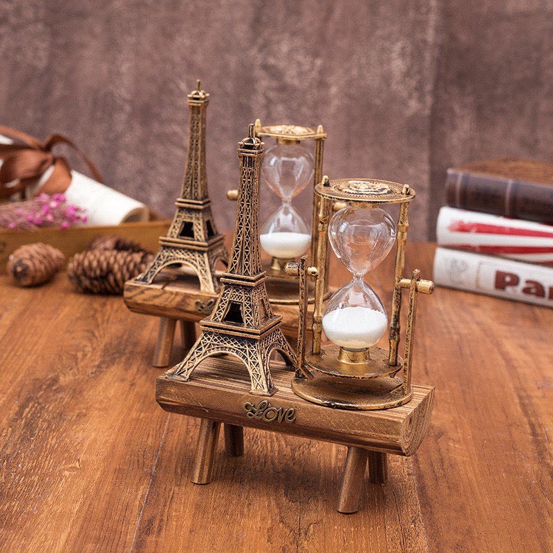 Đồng hồ cát kèm tháp Eiffel trang trí nhà cửa, quà tặng động đáo ý nghĩa