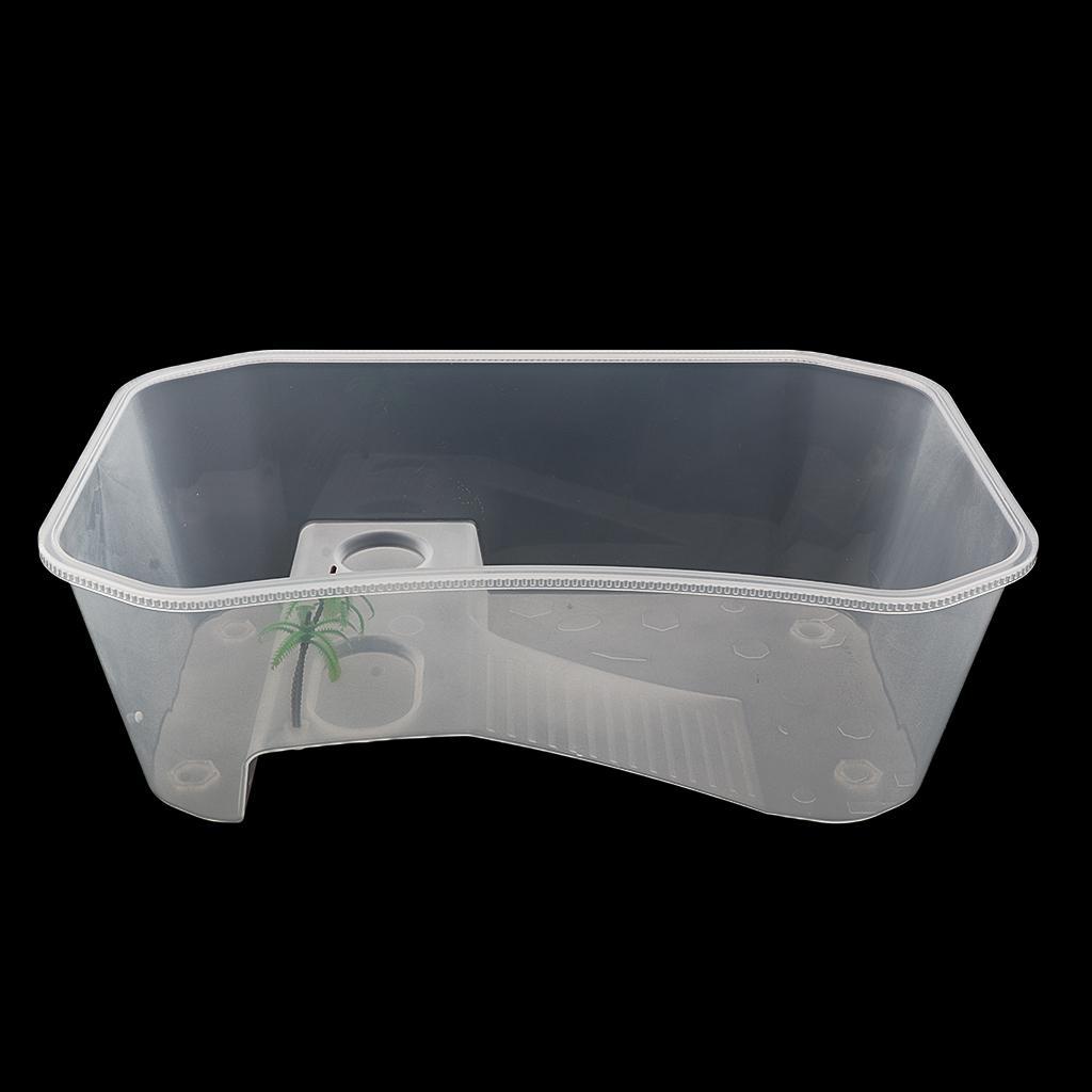 3 Pieces Plastic Reptile Terrapin Tortoise Turtle Tank Vivarium Feeding Box