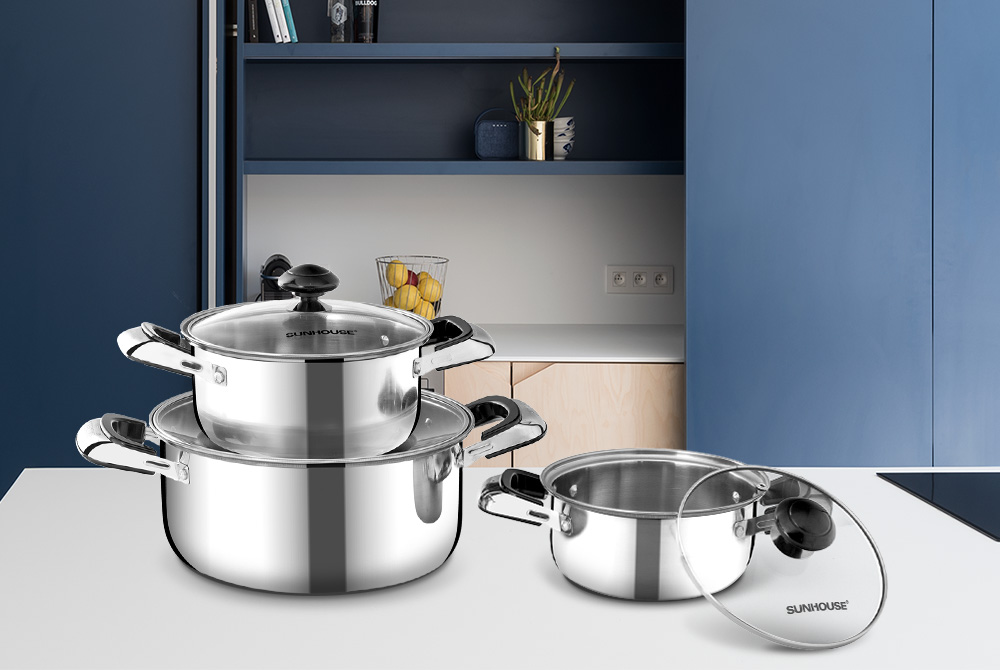 Bộ nồi inox 1 đáy Sunhouse SH365