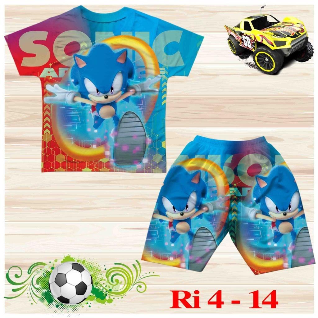 Đồ bộ cộc tay cho bé trai hình Nhím Sonic bigsize 18-36KG chất thun lạnh Thái mát