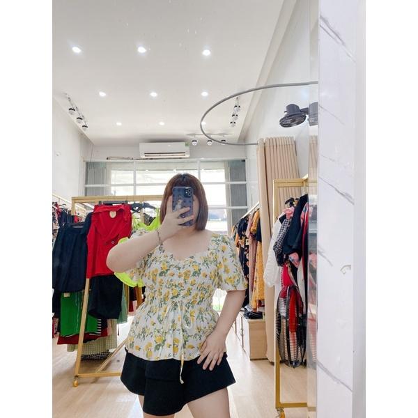 Áo nhún hoa nhí Bigsize tay ngắn 50-85kg form peplum. Hình thật Bụ Bẫm shop