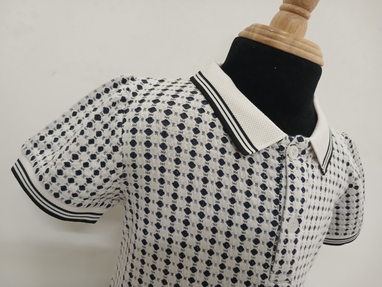ĐẦM POLO BÉ GÁI KẺ SỌC CARO TRẮNG - ĐEN