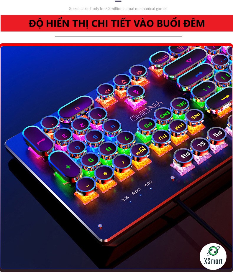 Bàn Phím Cơ XSmart Gaming Cho PC, Laptop Cao Cấp T907 Esports Pro Có 20 Chế Độ Led RGB Khác Nhau Chiến Mọi Game - Hàng Chính Hãng